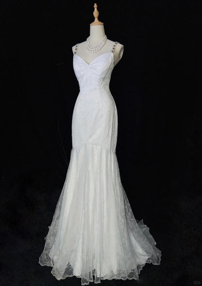 Charmante robe de bal à bretelles spaghetti, robe de soirée sirène, robe de gala, robe de dîner d'affaires D2510