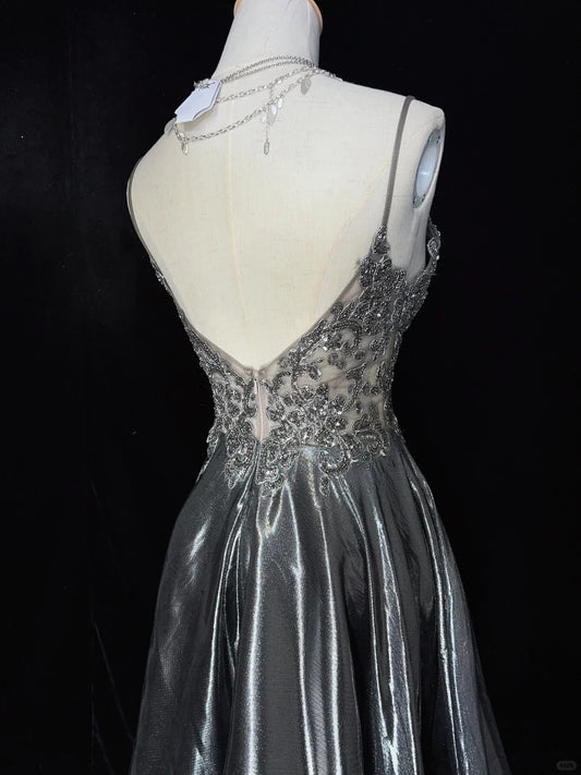 Shiny Homecoming Dress Spaghetti Straps Short Prom Gown Cocktail Dress Backe to School Outfits   D2513