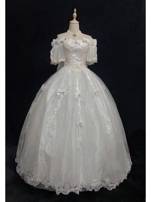 Elegant Wedding Dress Off Shoulder Ball Gown Prom Dress Evening Dress Masquerade Ball     D2516