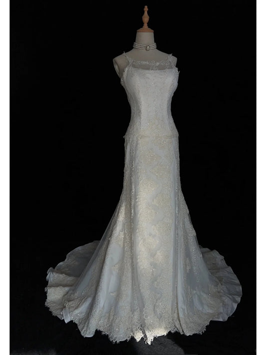 Romantic Wedding Dress Spaghetti Straps Prom Dress Evening Dress Gala Dress Proposal Dress   D2518