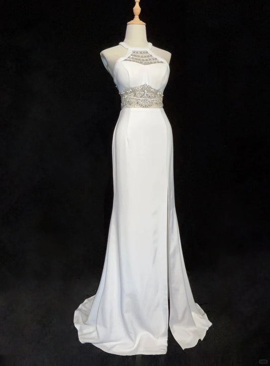 Charming Prom Dress Halter Backless Split Prom Gown Evening Dress Gala Dress    D2520