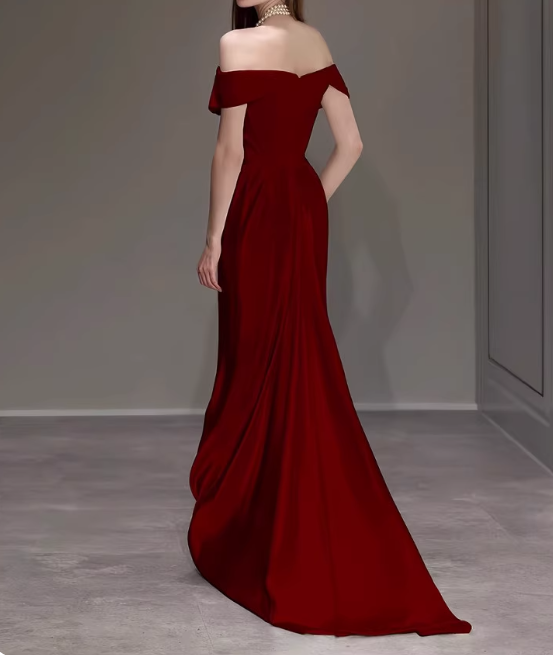 Charming Prom Dress Off Shoulder Floor Length Prom Gown Evening Dress Gala Dress  D2525