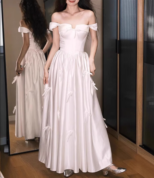 Beauty Ballkleid Off Shoulder Plissee Ballkleid Abendkleid Galakleid D2526