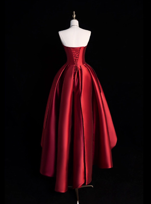 Elegantes Ballkleid Trägerlos Weinrot Ballkleid Galakleid Abendkleid D2538