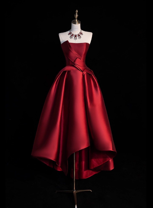 Elegantes Ballkleid Trägerlos Weinrot Ballkleid Galakleid Abendkleid D2538