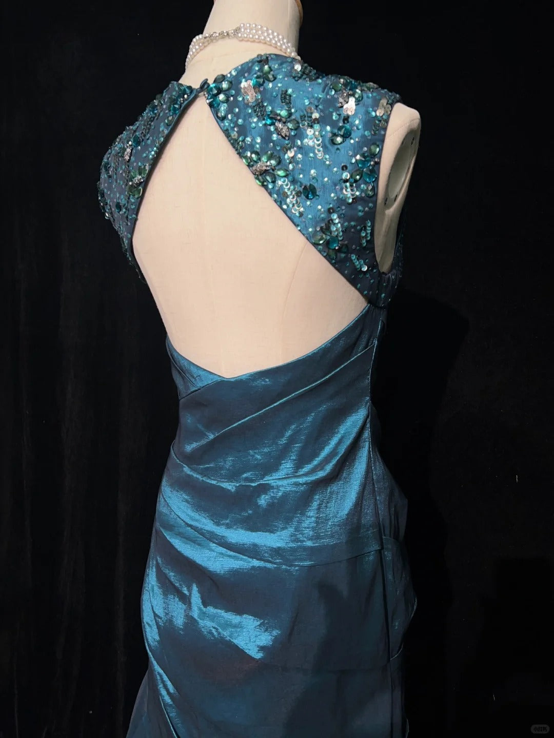 Robe de bal élégante dos nu plissée style sirène, robe de soirée, robe de gala D2561