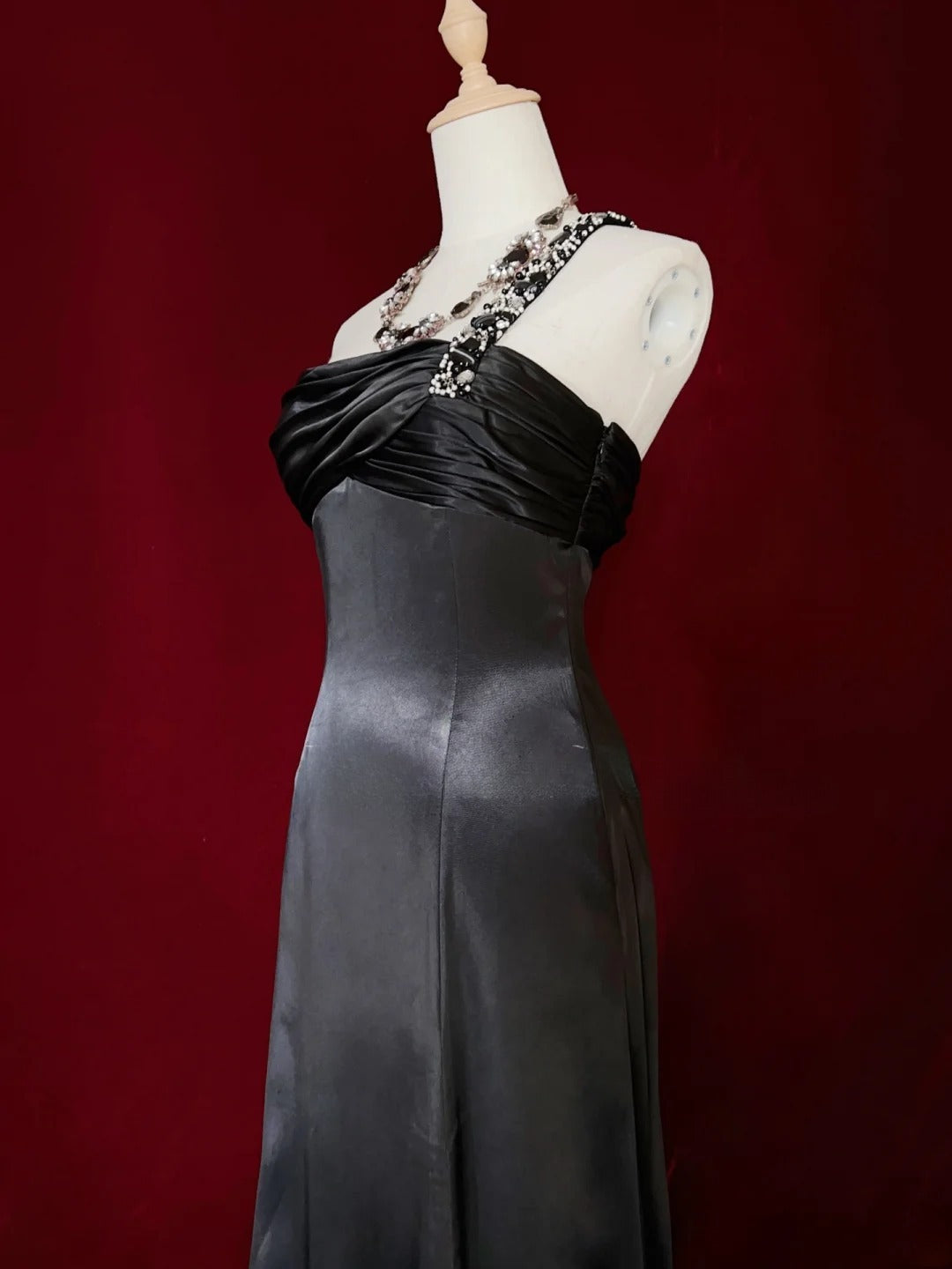 Gorgeous Prom Dress One Shoulder Black Pleated Prom Gown Evening Dress Gala Dress     D2565