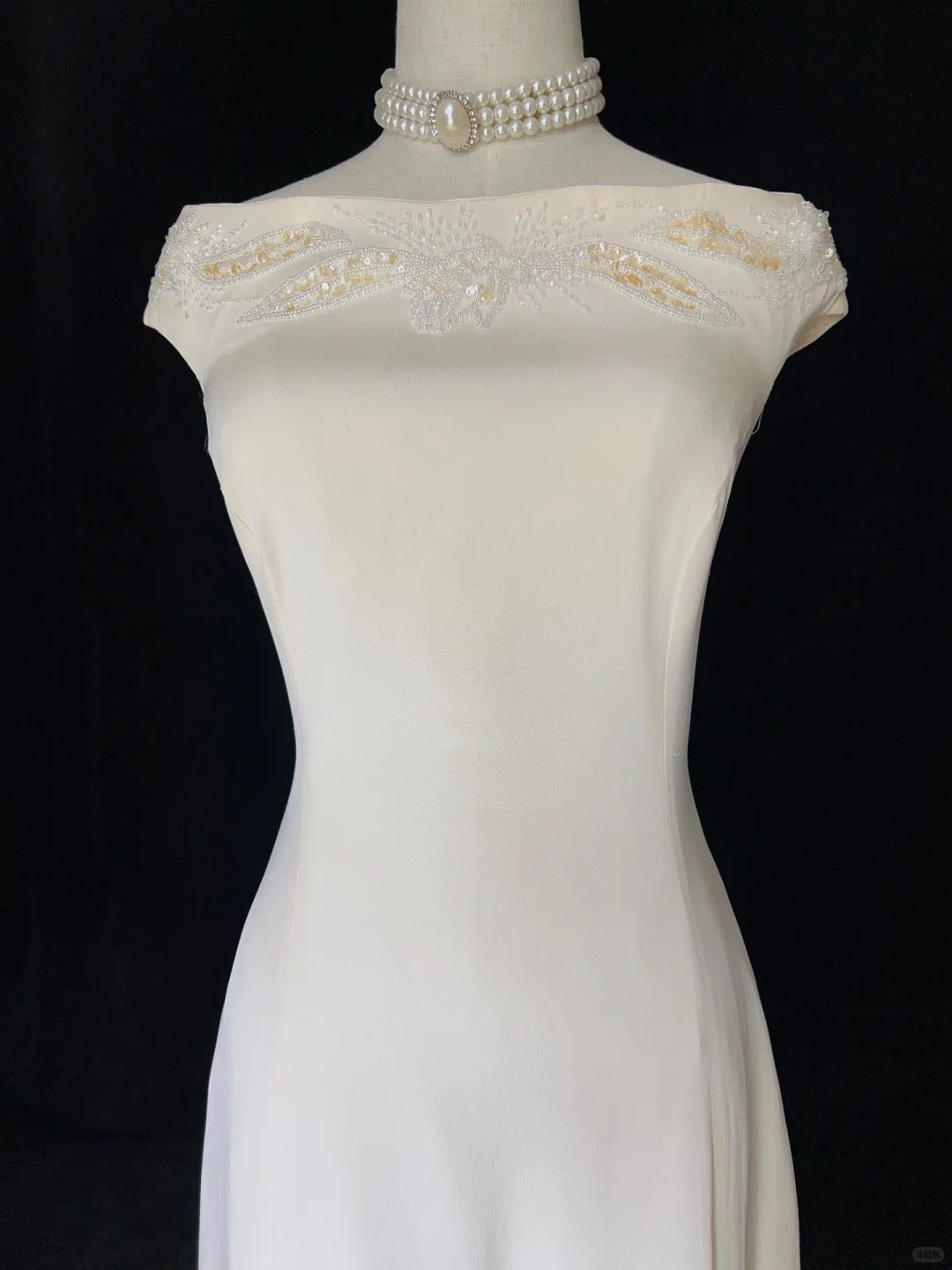 Robe de bal élégante, coupe trapèze, avec perles, robe de soirée, robe de gala, D2566