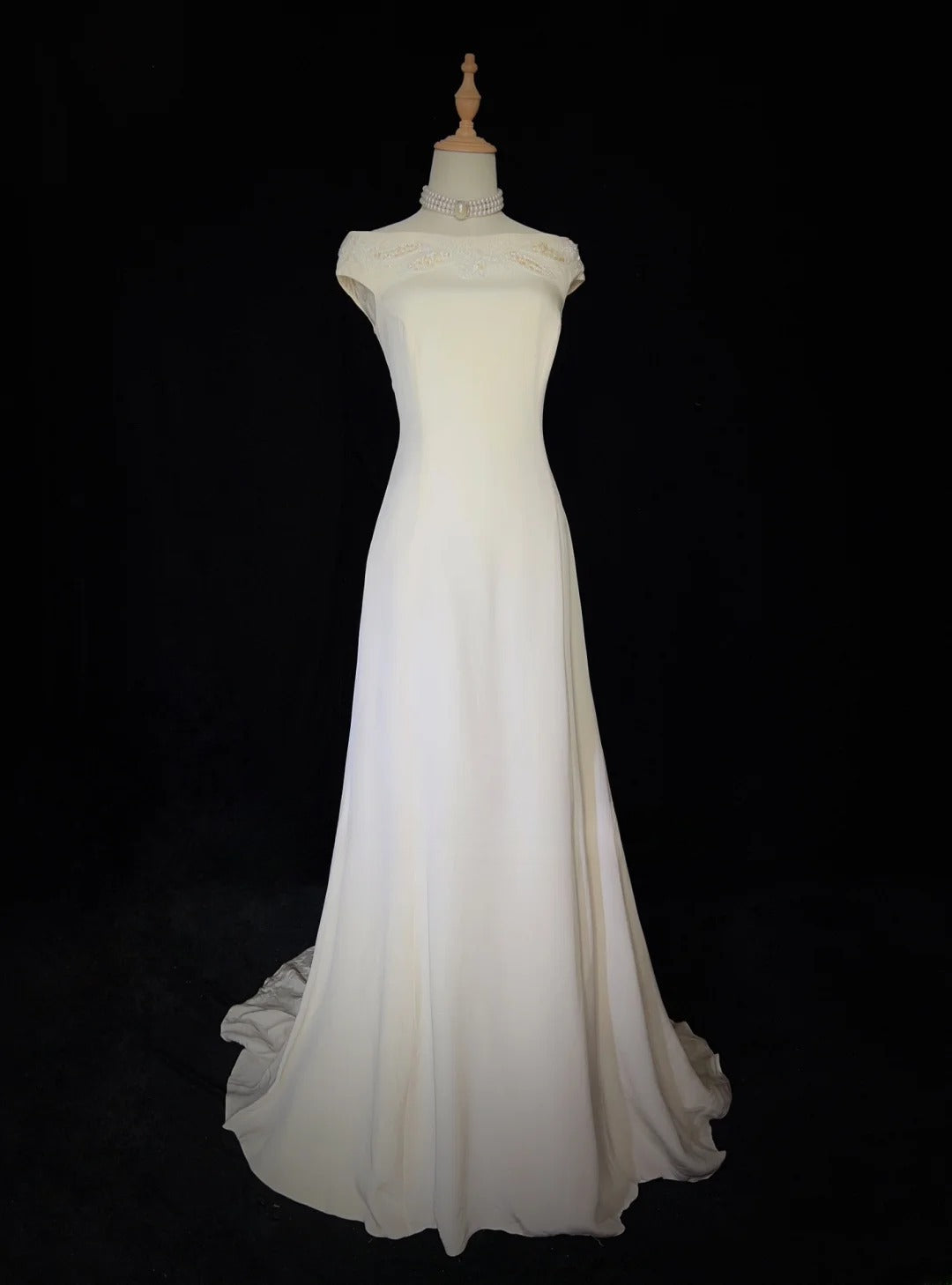 Robe de bal élégante, coupe trapèze, avec perles, robe de soirée, robe de gala, D2566