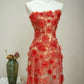 Pretty Prom Dress Strapless Flower Prom Gown Evening Dresses Gala Dress Party Dress     D2568