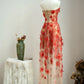 Pretty Prom Dress Strapless Flower Prom Gown Evening Dresses Gala Dress Party Dress     D2568