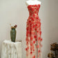 Pretty Prom Dress Strapless Flower Prom Gown Evening Dresses Gala Dress Party Dress     D2568