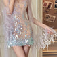 Shiny Prom Dress Spaghetti Straps Sequins Short Prom Dress Homecoming Dresses Gala Dress Party Dress    D2573
