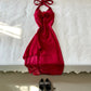Stunning Prom Dress Halter Slit Wine Red Prom Dress Evening Dress Party Dress  D2586
