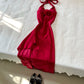 Stunning Prom Dress Halter Slit Wine Red Prom Dress Evening Dress Party Dress  D2586