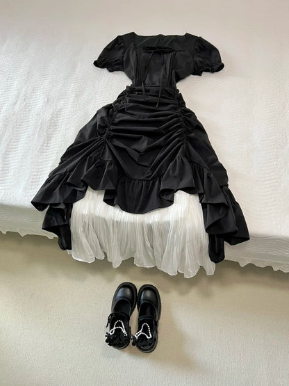Beauty Ballkleid mit quadratischem Ausschnitt, plissiertes Ballkleid, Abendkleid, Partykleid D2590