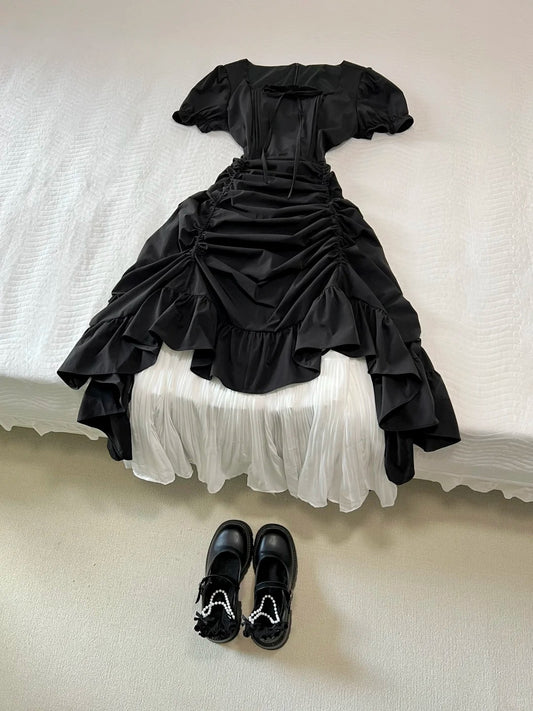 Beauty Prom Dress Square Neck Pleated Prom Dress Evening Dress Party Dress     D2590