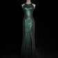 Shiny Prom Dress Crew Neck Sequins Slit Prom Dress Birthday Party Dress Evening Dresses     D2594