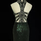 Shiny Prom Dress Crew Neck Sequins Slit Prom Dress Birthday Party Dress Evening Dresses     D2594