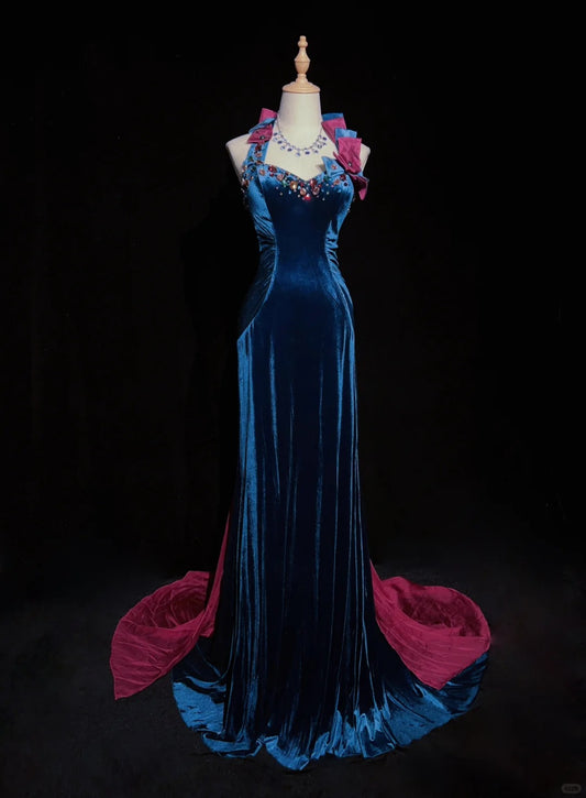 Elegant Prom Dress Halter Crystal Gala Dress Evening Dresses Prom Gown   D2604