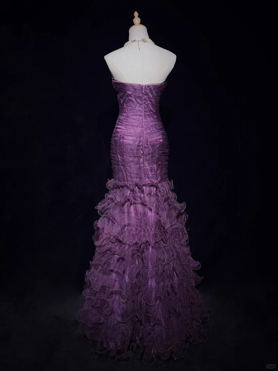 Charmante robe de bal bustier plissée à volants, robe de soirée, robe de bal D2605