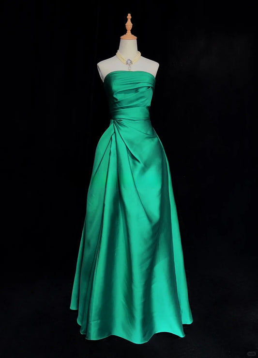Stunning Prom Dress Strapless Pleated Prom Gown Gala Dress Evening Dresses    D2606