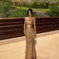 Shiny Prom Dress Off Shoulder Pleated Evening Dresses Birthday Party Dress Prom Gown Gala Dress  D2614
