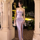Elegant Prom Dress Spaghetti Straps Slit Evening Dresses Birthday Party Dress Prom Gown Gala Dress  D2615