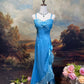 Sweet Prom Dress Spaghetti Straps Pleated Ruffle Evening Dresses Birthday Party Dress Prom Gown   D2619