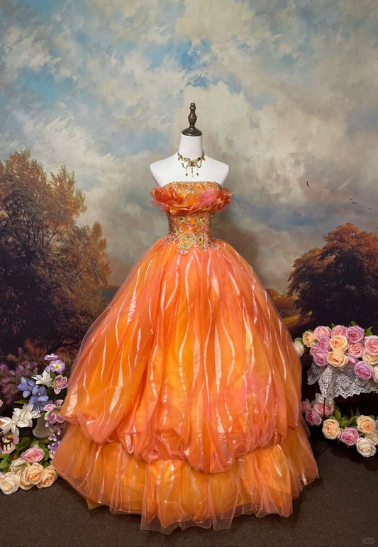 Sweet Prom Dress Strapless Pleated Evening Dress Prom Gown Ball Gown Birthday Dresses   D2621