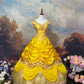 Sweet Prom Dress Yellow Pleated Tiered Evening Dress Ball Gown Quinceanera Dresses   D2623