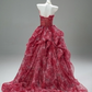 Pretty Prom Dress Sweetheart Pleated Print Ball Gown Gala Dress Evening Dress    D2627