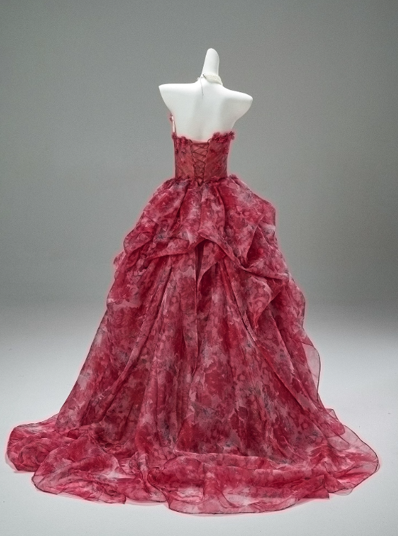 Pretty Prom Dress Sweetheart Pleated Print Ball Gown Gala Dress Evening Dress    D2627