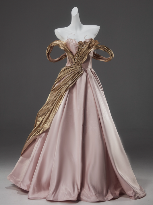 Sweet Prom Dress Pink Sweetheart Pleated Ball Gown Gala Dress Evening Dress   D2628