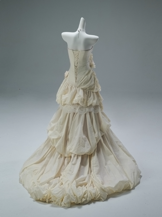 Robe de bal élégante sans bretelles, plissée, à fleurs, robe de gala, robe de soirée D2631
