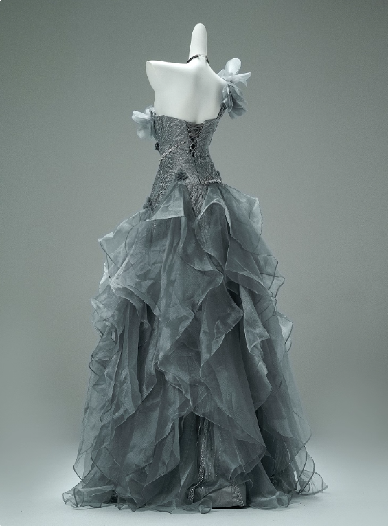 Superbe robe de bal asymétrique plissée, robe de gala, robe de soirée D2635