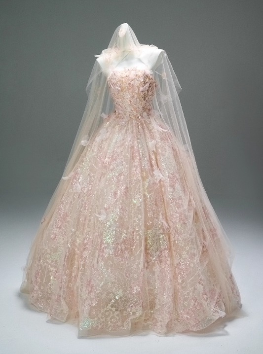 Beauty Prom Dress Strapless Sequins Ball Gown Gala Dress Evening Dresses  D2640