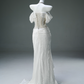 Elegant Prom Dress Off Shoulder Pleated Mermaid Prom Gown Evening Dress Gala Dresses  D2647