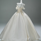 Elegant Prom Dress White Sweetheart Pleated Ball Gown Wedding Dress Evening Dresses Masquerade Ball   D2650