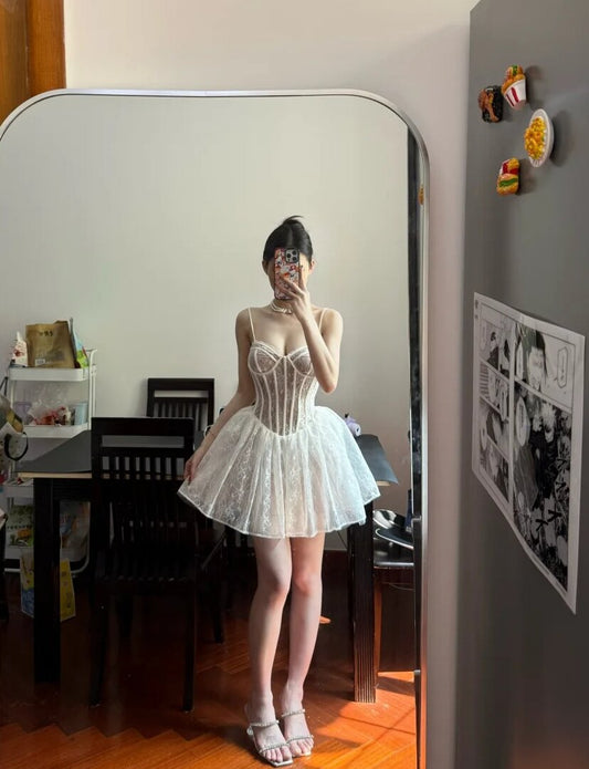 Sexy Homecoming Dress Spaghetti Straps Pleated Short Prom Dress Cocktail Dress      D2654