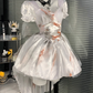 Puffed Sleeve Pleated Halloween Costumes Cosplay Dress Short Women Dress      D2667