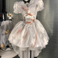 Puffed Sleeve Pleated Halloween Costumes Cosplay Dress Short Women Dress      D2667