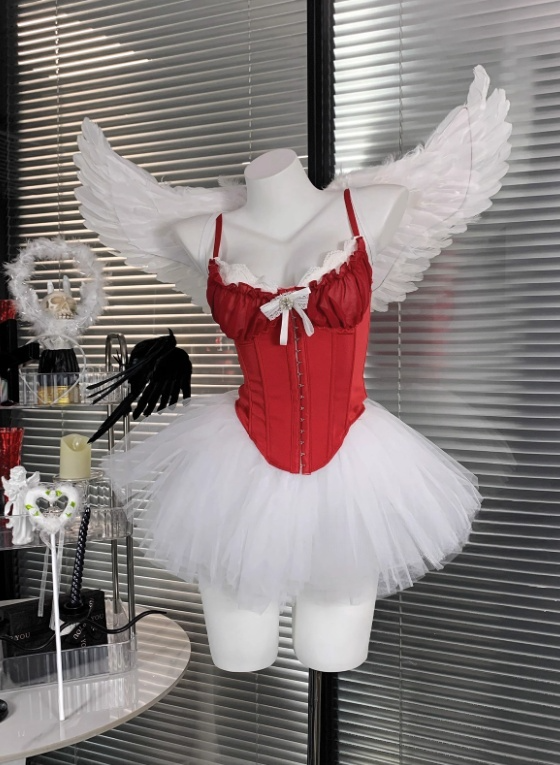 Beauty Spaghetti Straps Tulle Halloween Costumes Cosplay Dress Short Women Dress   D2668