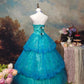 Sweet Prom Dress Strapless Tiered Ball Gown Evening Dress Quinceanera Dress   D2675