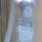 Shiny Prom Dress Sweetheart Pleated Tulle Mermaid Prom Gown Evening Dress Party Dress  D2680