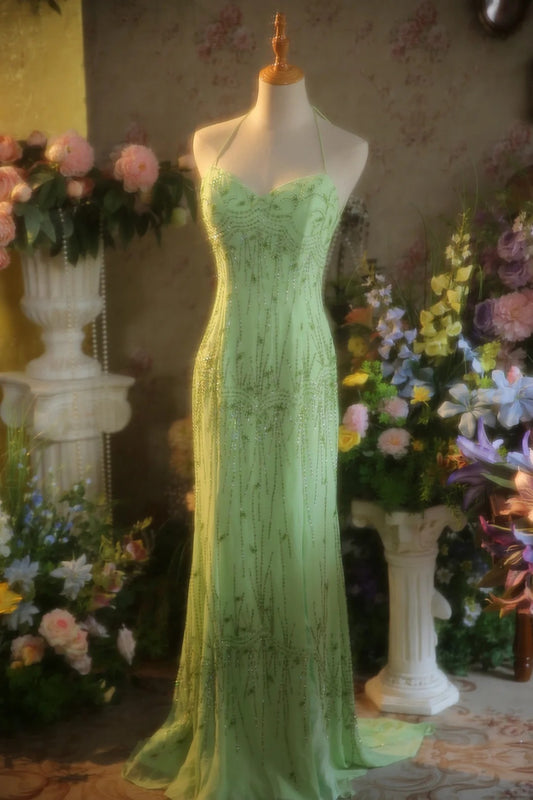 Beauty Prom Dress Halter Beading Prom Gown Evening Dress Party Dress  D2682