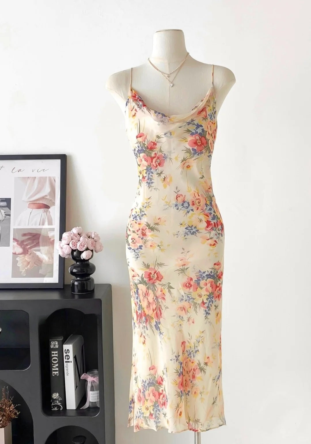 Jolie robe de bal à bretelles spaghetti et imprimé, robe de soirée, robe de soirée, D2687