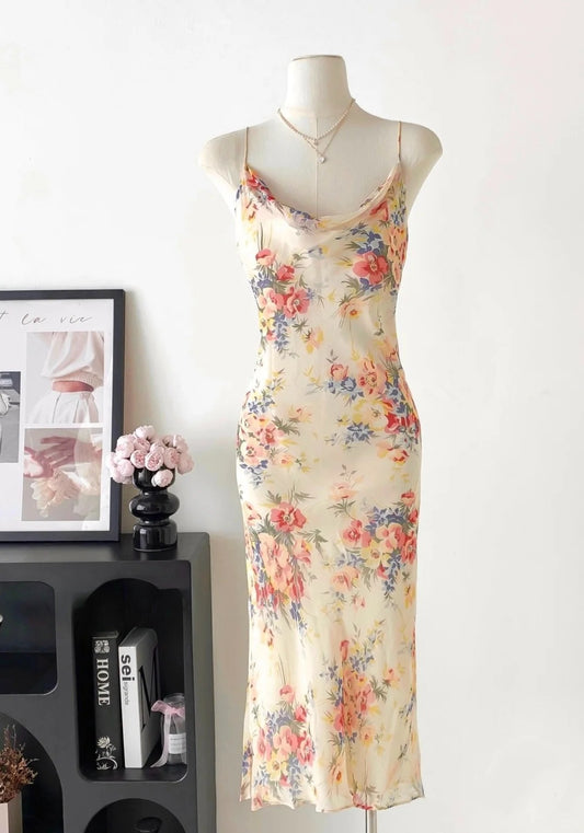 Jolie robe de bal à bretelles spaghetti et imprimé, robe de soirée, robe de soirée, D2687