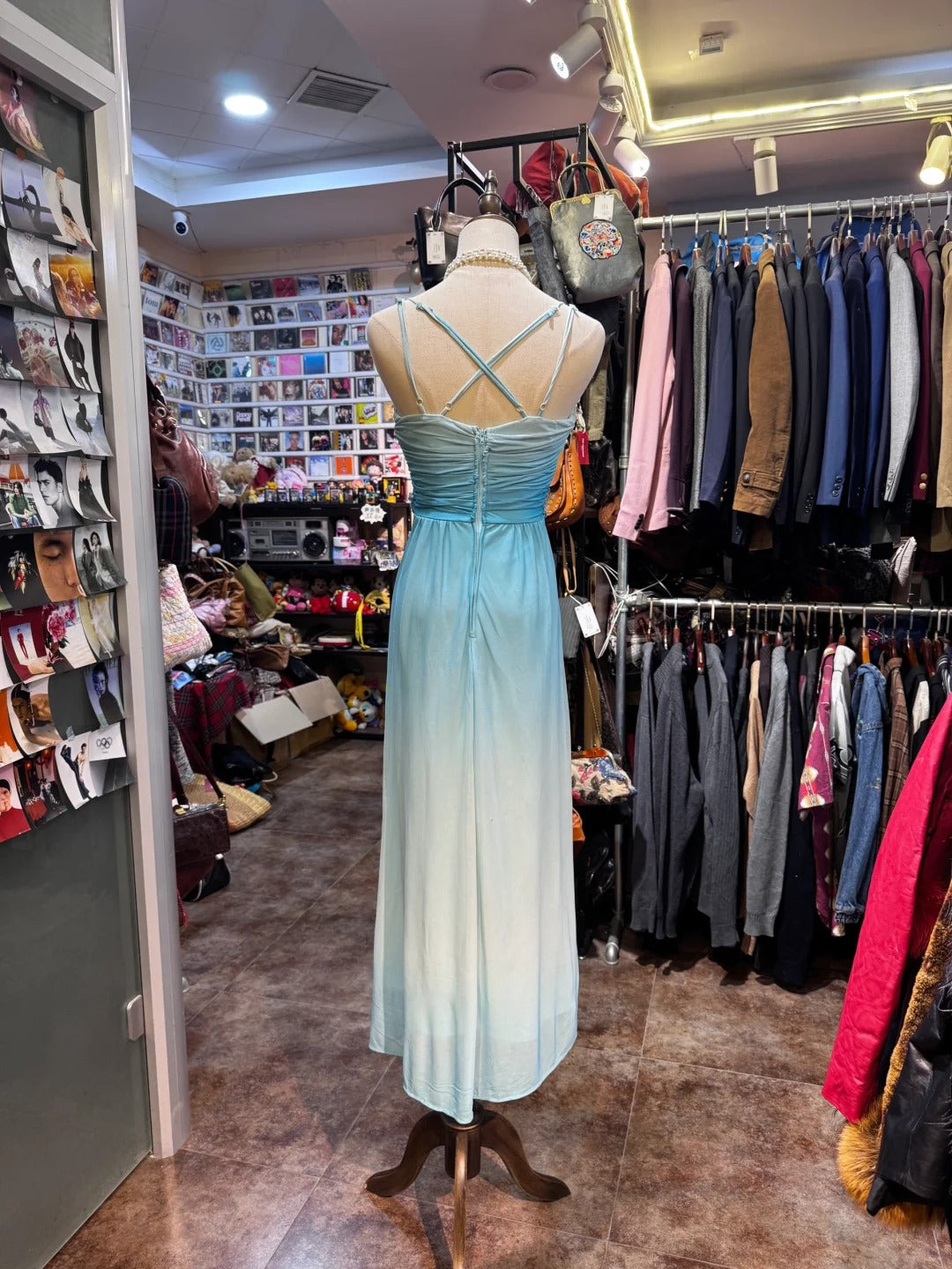 Sweet Prom Dress Spaghetti Straps Pleated Crystal Prom Gown Evening Dress Gala Dresses  D2699