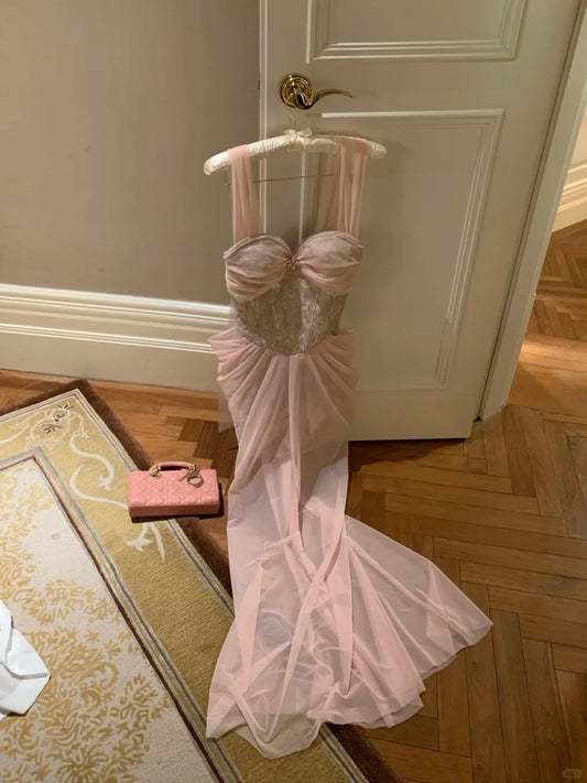 Charming Prom Dress Off Shoulder Tulle Pleated Evening Dress Birthday Party Dress   D2709